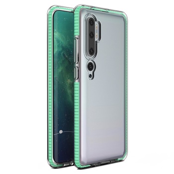 Husa de protectie pentru Xiaomi Mi Note 10/10 Pro/Mi CC9 Pro, Hurtel, TPU, Transparent/Verde Husa de protectie pentru Xiaomi Mi Note 10/10 Pro/Mi CC9 Pro, Hurtel, TPU, Transparent/Verde