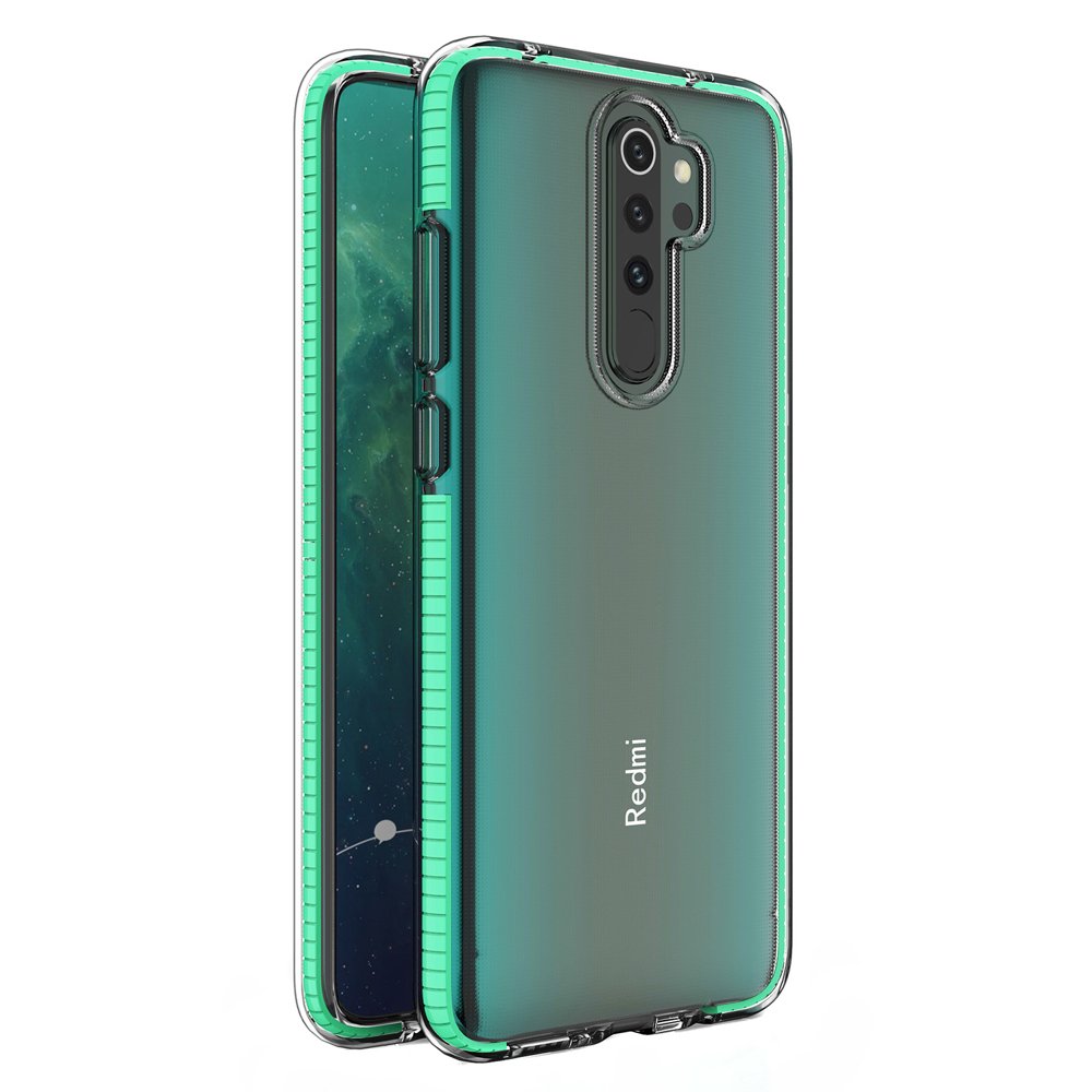 Husa de protectie pentru Xiaomi Redmi Note 8 Pro, Hurtel, TPU, Transparent/Verde