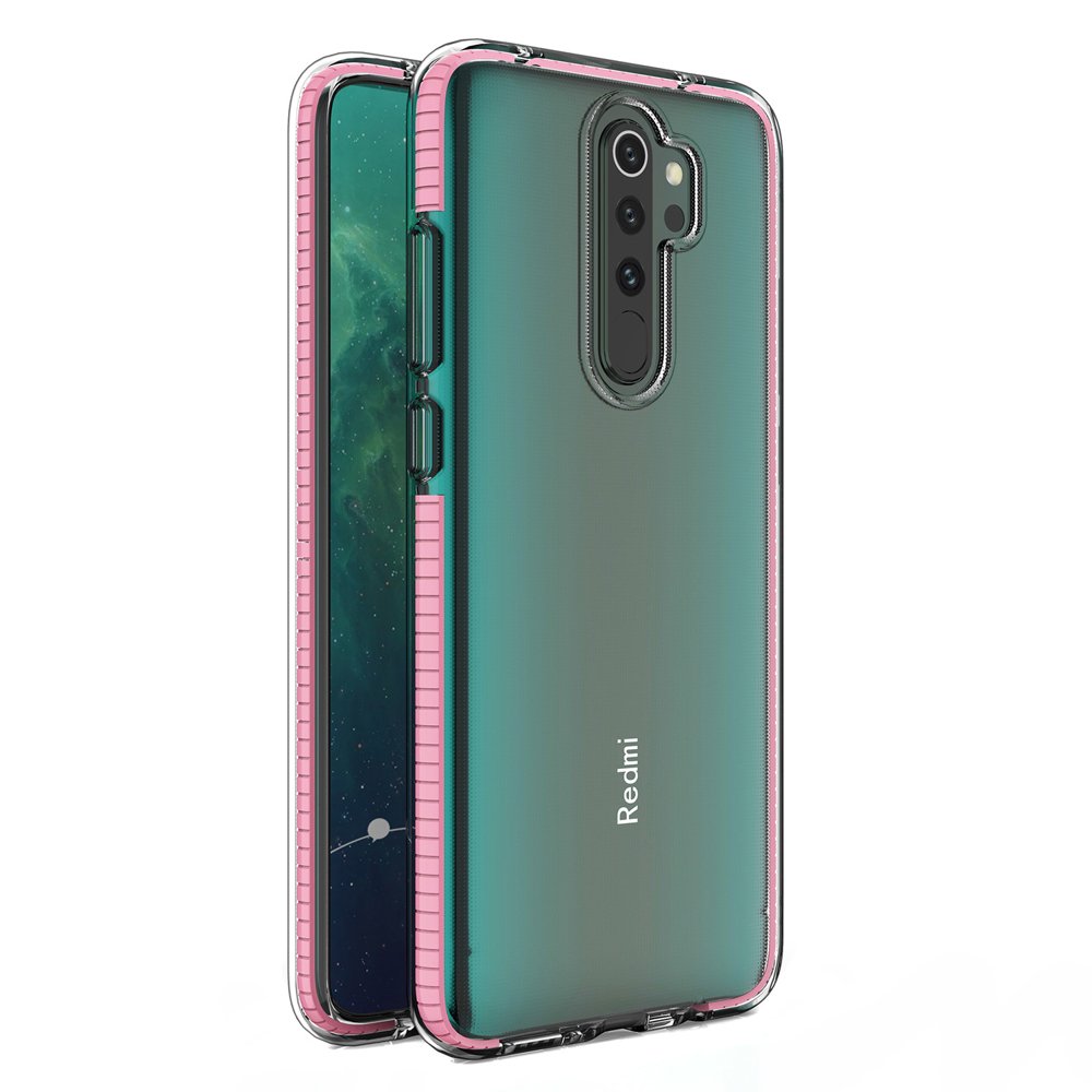Husa de protectie pentru Xiaomi Redmi Note 8 Pro, Hurtel, TPU, Transparent/Roz