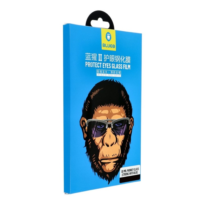 Apple iPhone 12 / 12 Pro 5D Mr. Monkey Strong Privacy teljes kijelzős, hajlított kijelzővédő üvegfólia betekintés elleni védelemmel, Fekete