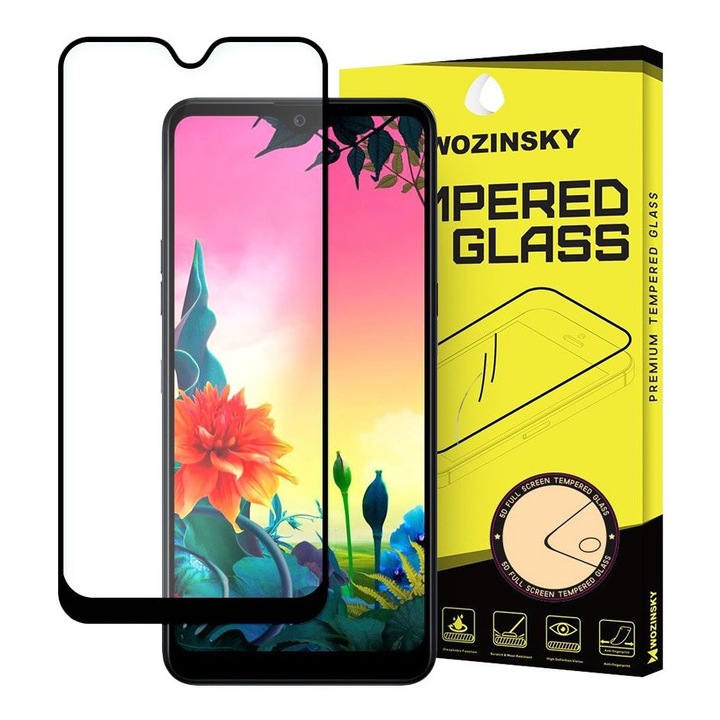 Стъклен протектор Wozinsky Tempered Glass Full за LG K50s, черен