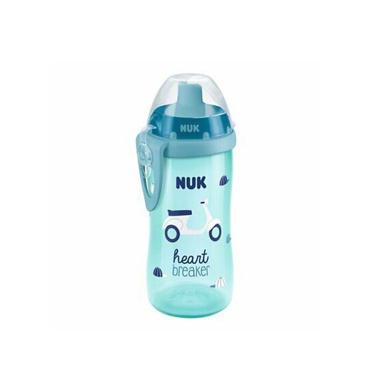Biberon cu pai 300 ml Nuk First Choice Flexi Cup 255410A, Albastru 12+ luni