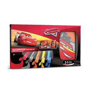 Set Creativ Pictura Cu Nisip Colorat Cars Fulger Mcqueen Jackson Storm Disney 1 Plansa 14 8 X 21 Cm 2 Planse 10 5 X 14 8 Cm 3 Rame Carton 16 Tuburi Nisip Multicolor 1 Penseta 3 Folii Protectie 3 Ani Emag Ro