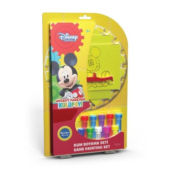 Set creativ pictura cu nisip colorat, Mickey Mouse, Disney, 4 planse 11,75 x 16,5 cm, 4 suporti carton, 16 tuburi nisip multicolor, 1 penseta, 4 folii protectie, + 3 ani Set creativ pictura cu nisip colorat, Mickey Mouse, Disney, 4 planse 11,75 x 16,5 cm, 4 suporti carton, 16 tuburi nisip multicolor, 1 penseta, 4 folii protectie, + 3 ani