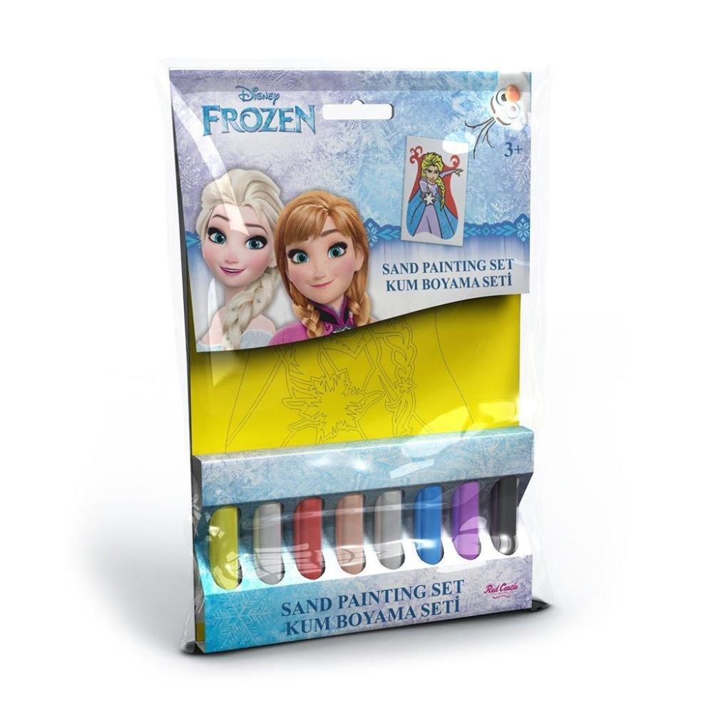 Set creativ pictura cu nisip colorat, Frozen - Elsa, Disney, 1 plansa 16,5 x 23,5 cm, 8 tuburi nisip multicolor, 1 penseta, 1 folie protectie, + 3 ani