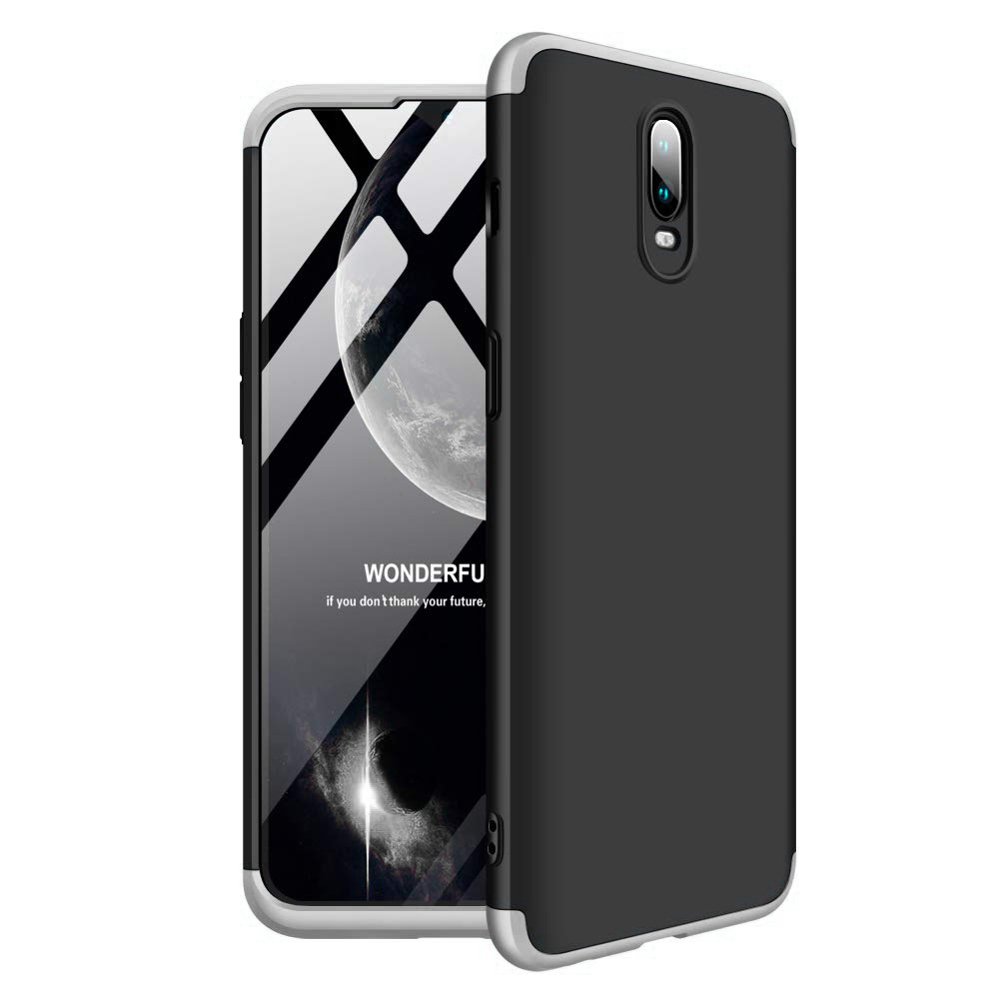 Husa de protectie 360, GKK, pentru OnePlus 6T, Negru/Argintiu