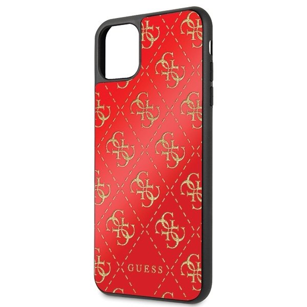 Husa de protectie, Guess 4G Glitter Double Layer, iPhone 11 Pro Max, Rosu