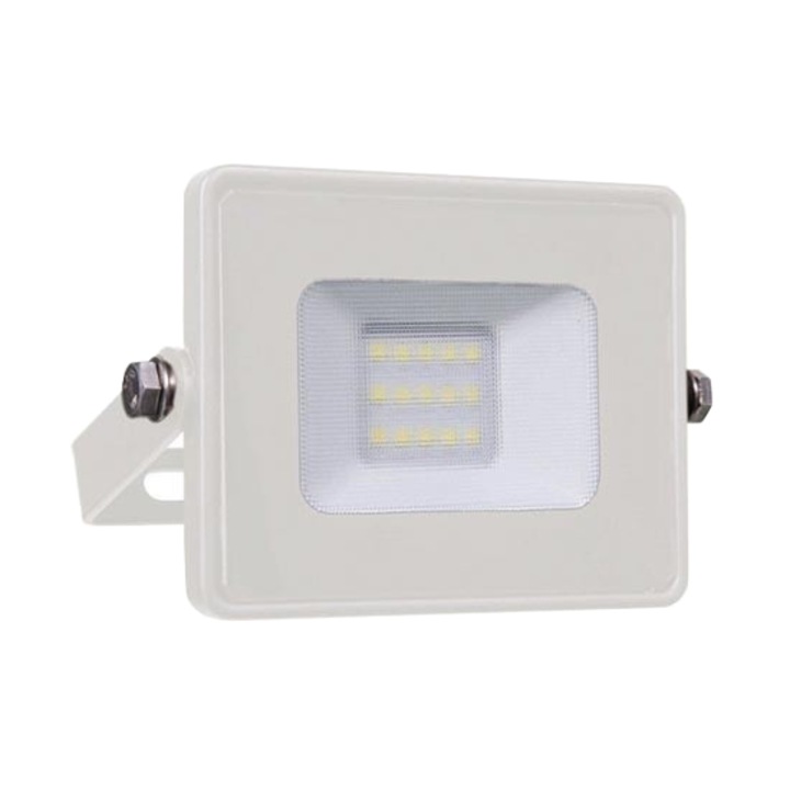 Proiector LED V-tac, 10W, 800lm, 4000K, IP65, alb, cip Samsung