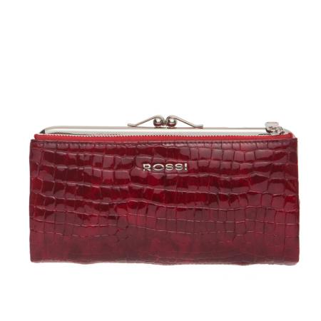 Portofel Rossi, RSC1127, Negru croco, Piele naturala