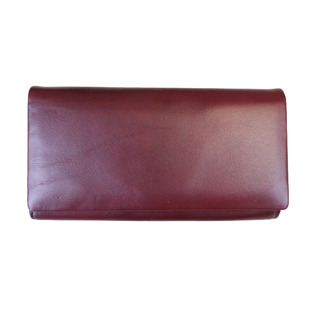 Portofel din piele naturala, Hassion model A-03 Purpleish Red