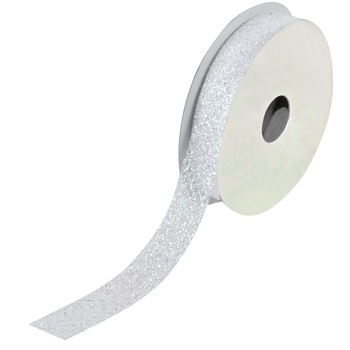 Panglica de Craciun alba, 5 m x 15 mm Panglica de Craciun alba, 5 m x 15 mm