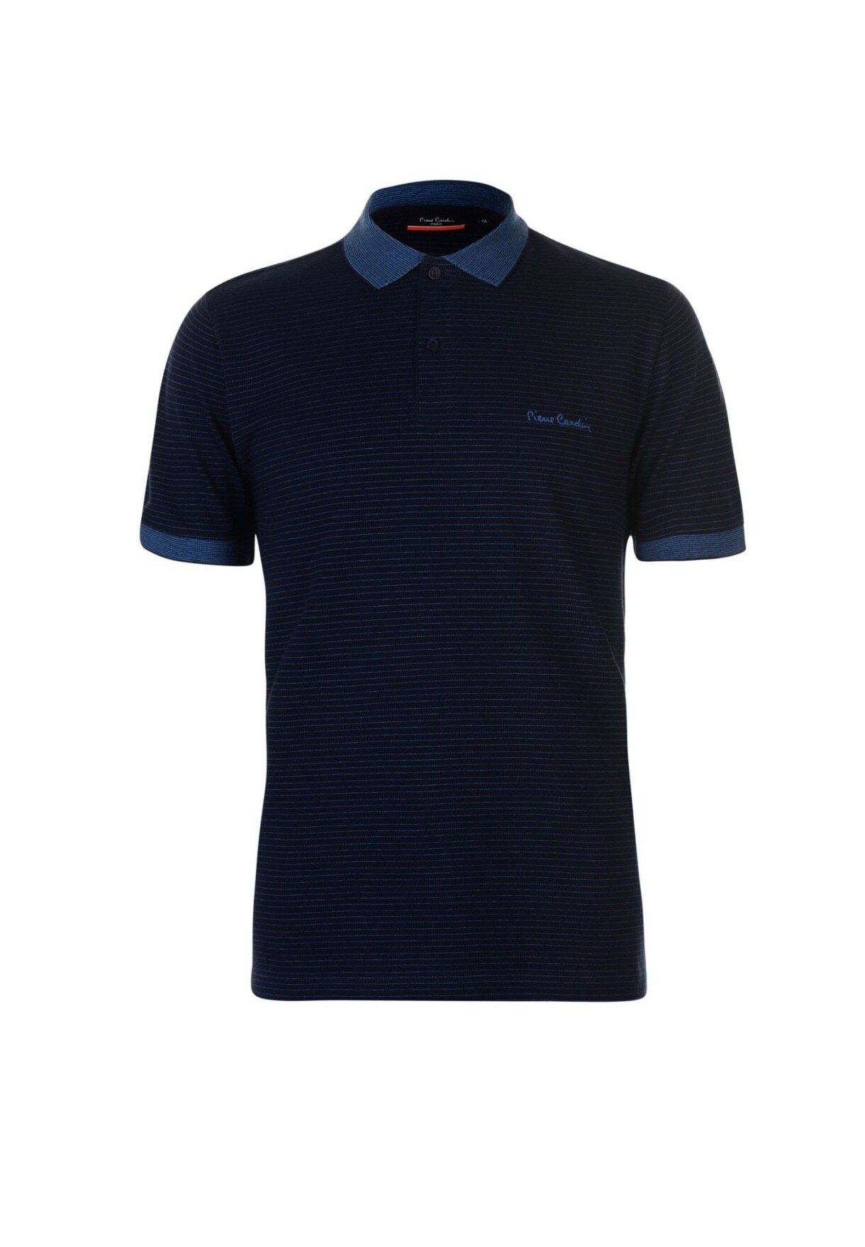 Tricou polo barbati, Pierre Cardin Fine Str, Dark blue, Bumbac, M EU, Negru