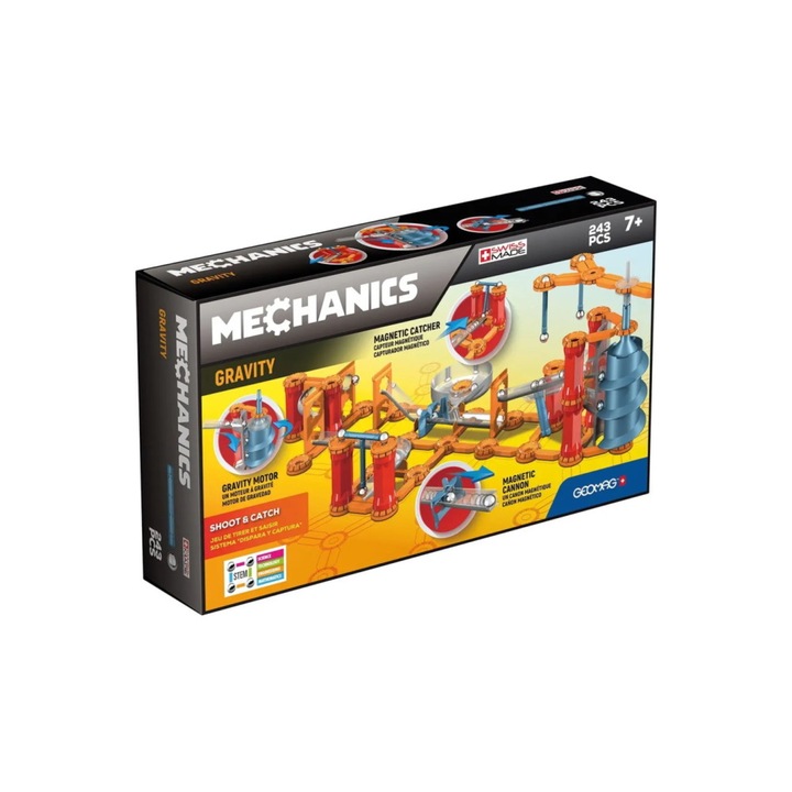 Set de constructie, Geomag, 243 piese, Multicolor