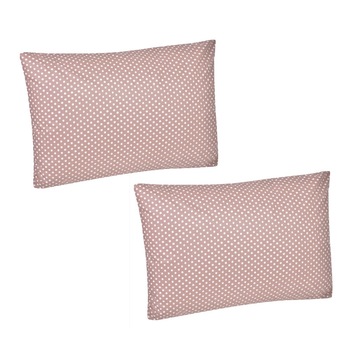 Set 2 perne Felis, Tesatura si fibra de poliester, Hipoalergenice, 42x62 cm, Roz/Alb Set 2 perne Felis, Tesatura si fibra de poliester, Hipoalergenice, 42x62 cm, Roz/Alb