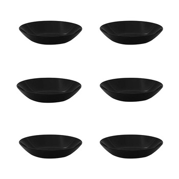 Set 6 farfurii negre, opal, 20x4 cm Set 6 farfurii negre, opal, 20x4 cm