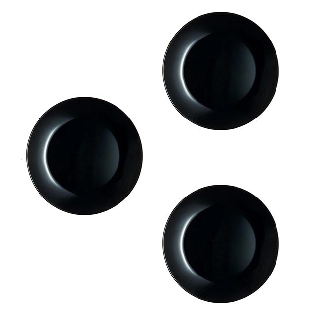 Set 3 Farfurii Opal, 25x2,5 cm, negru
