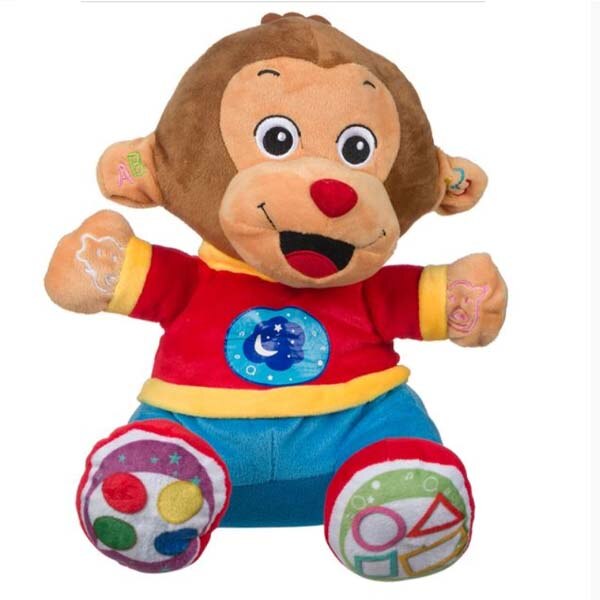 Jucarie interactiva si educationala Monkey Felis Embrace, 2 x AA, Canta si vorbeste in bulgara, Multicolor