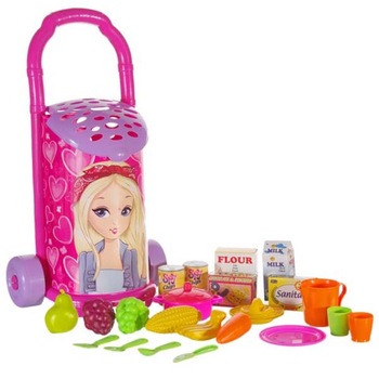 Set joaca cos de cumparaturi cu 25 accesorii Felis, Plastic, 20х31x60 cm, Multicolor Set joaca cos de cumparaturi cu 25 accesorii Felis, Plastic, 20х31x60 cm, Multicolor