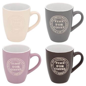 Set 4 cani de cafea Felis, Ceramica, 8 x 10.5 cm, 350 ml, Model Time for coffee, Multicolor Set 4 cani de cafea Felis, Ceramica, 8 x 10.5 cm, 350 ml, Model Time for coffee, Multicolor