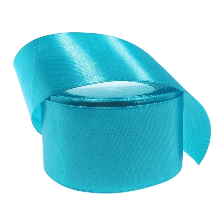 Panglica dublu satinata, latime 24 mm, lungime 5 m, turcoaz