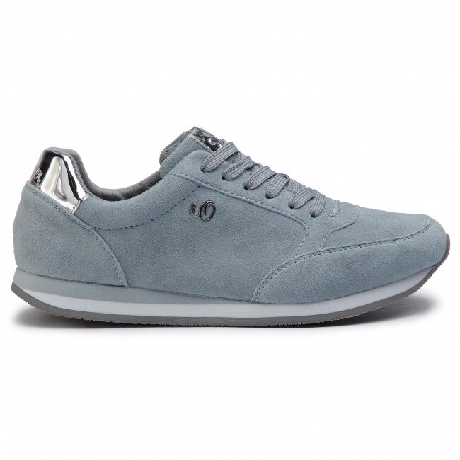 Pantofi dama, s.Oliver, sport de piele intoarsa si varf rotunjit, Bleu