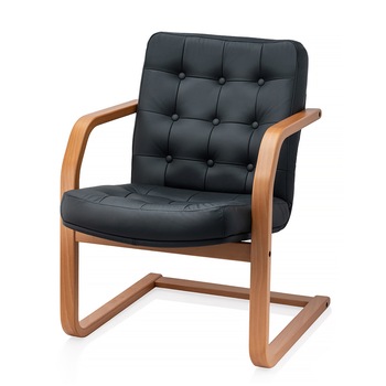 Scaun directorial de birou TRAFFIC CHAIRS POLO V LEMN, piele naturala NEAGRA, brate lemn masiv, baza din lemn masiv Scaun directorial de birou TRAFFIC CHAIRS POLO V LEMN, piele naturala NEAGRA, brate lemn masiv, baza din lemn masiv