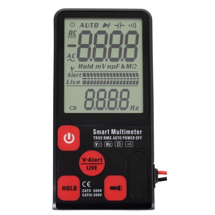SMA Smart digitális multiméter, 600 V, 2 x CR 2032