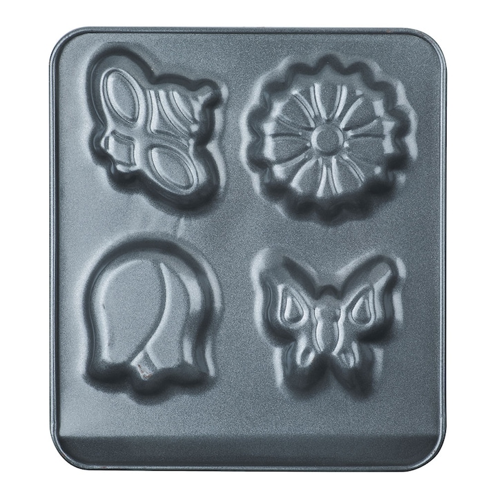 Форма за сладки peterhof ph 15477, 4 гнезда, ~18.5х16.5 см, пролет, незалепващо покритие, сив