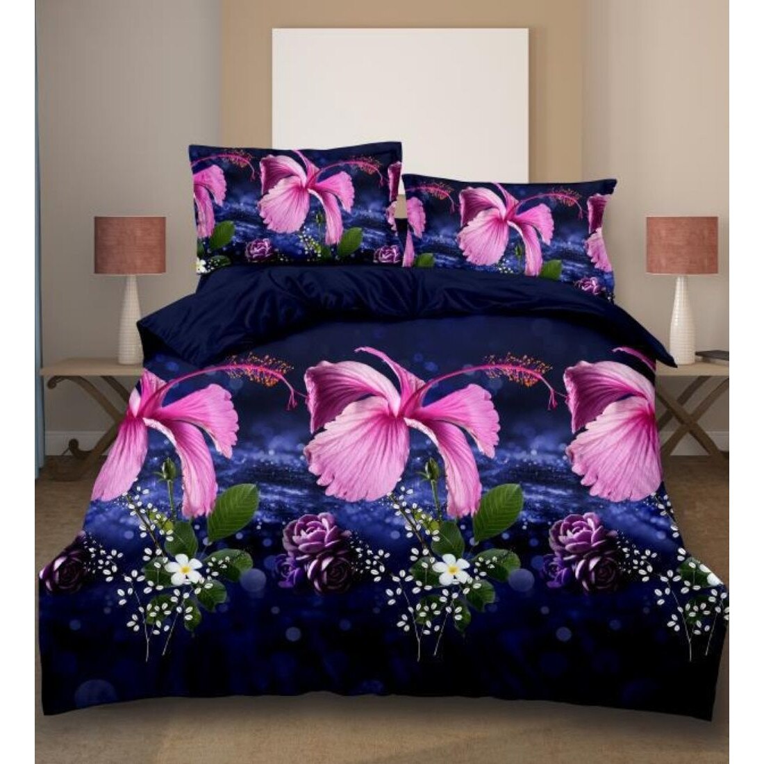 Lenjerie 3D Bumbac Satinat - 4 Piese - Olivia