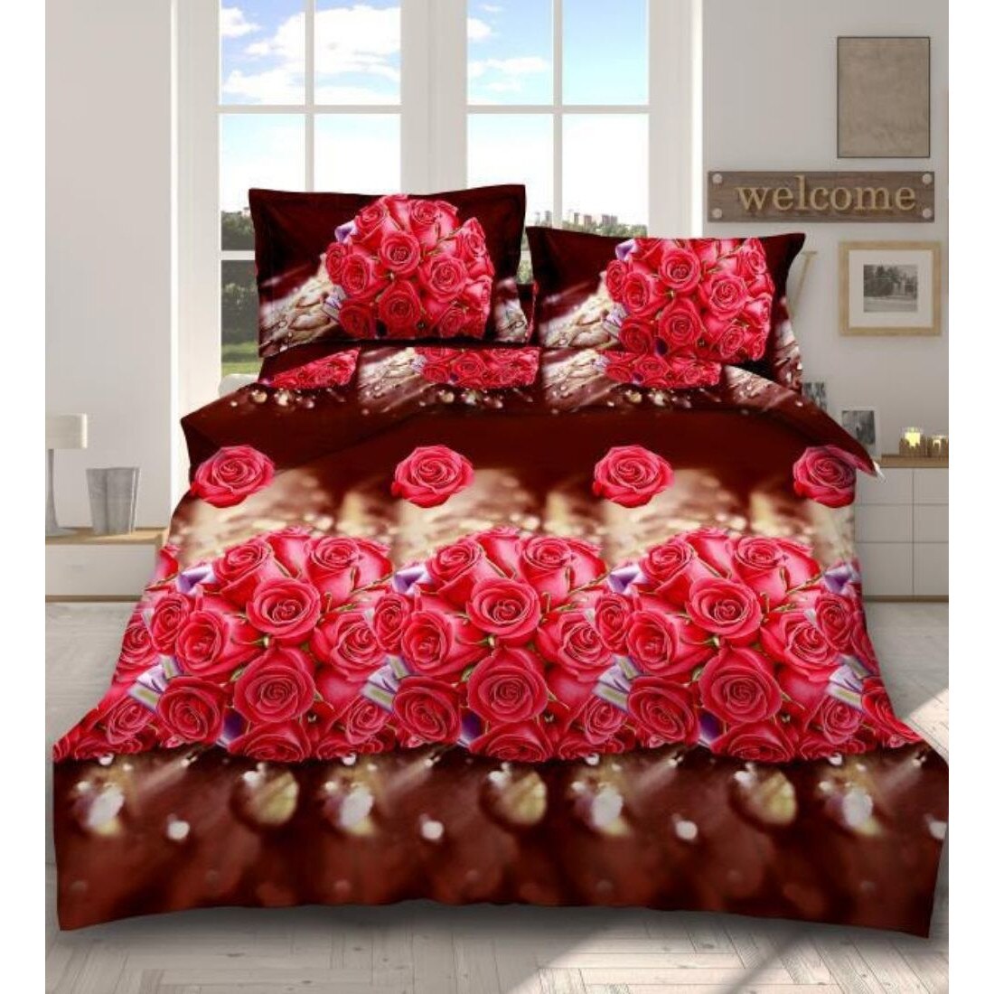 Lenjerie 3D Bumbac Satinat - 4 Piese - Karen