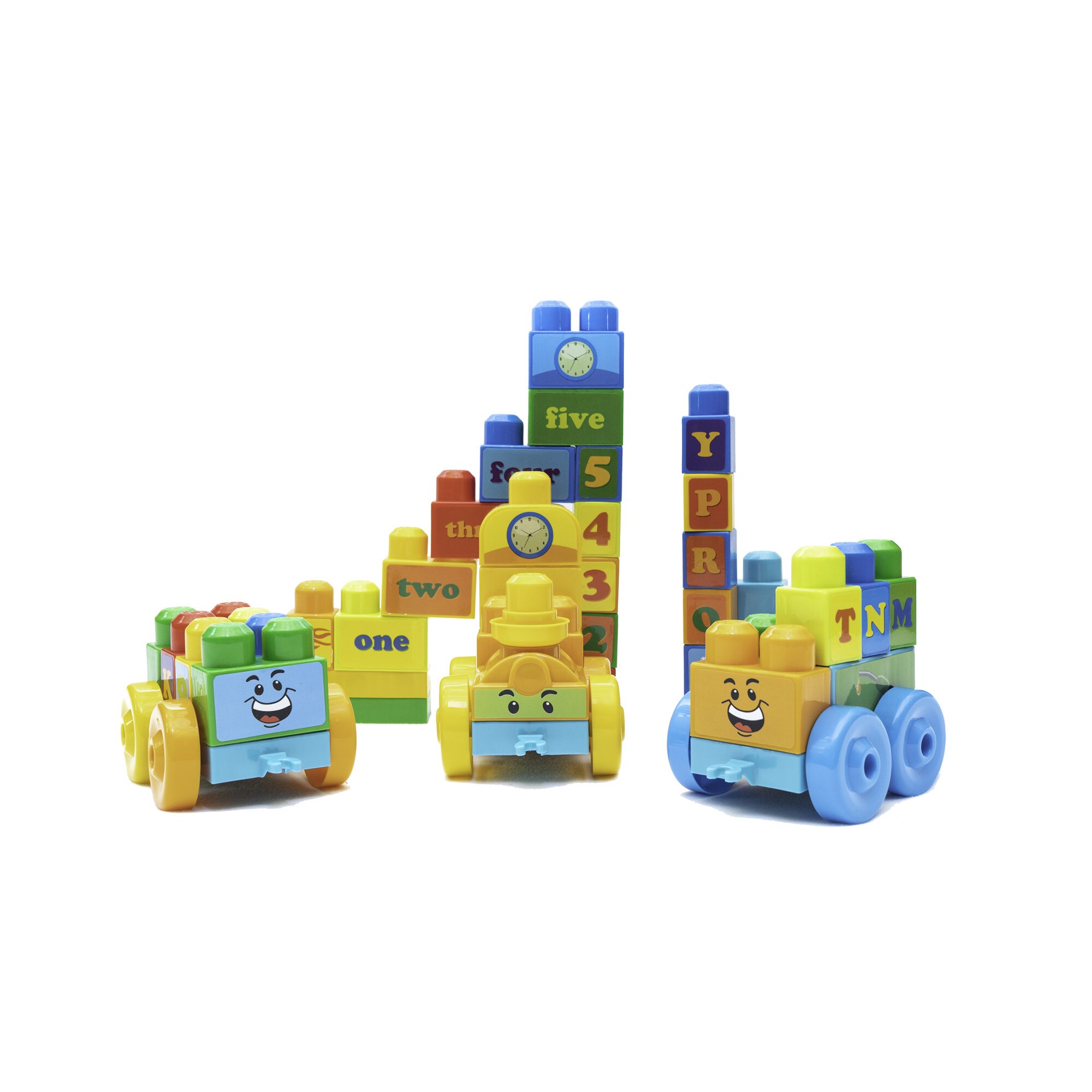 Set constructii tren cuburi building blocks