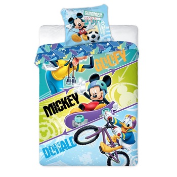 Lenjerie de pat copii Mickey Mouse Sports ,140 x 200 cm Lenjerie de pat copii Mickey Mouse Sports ,140 x 200 cm