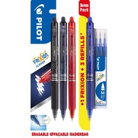 Set pix Pilot Frixion Clicker 3+1 pix albastru +set 3 rezerve albastru Pilot