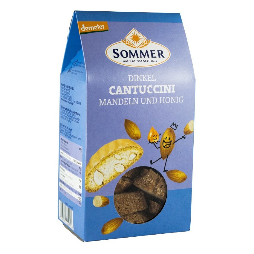 Biscuiti crocanti din grau spelta cu migdale si miere, bio, Sommer, 150 g