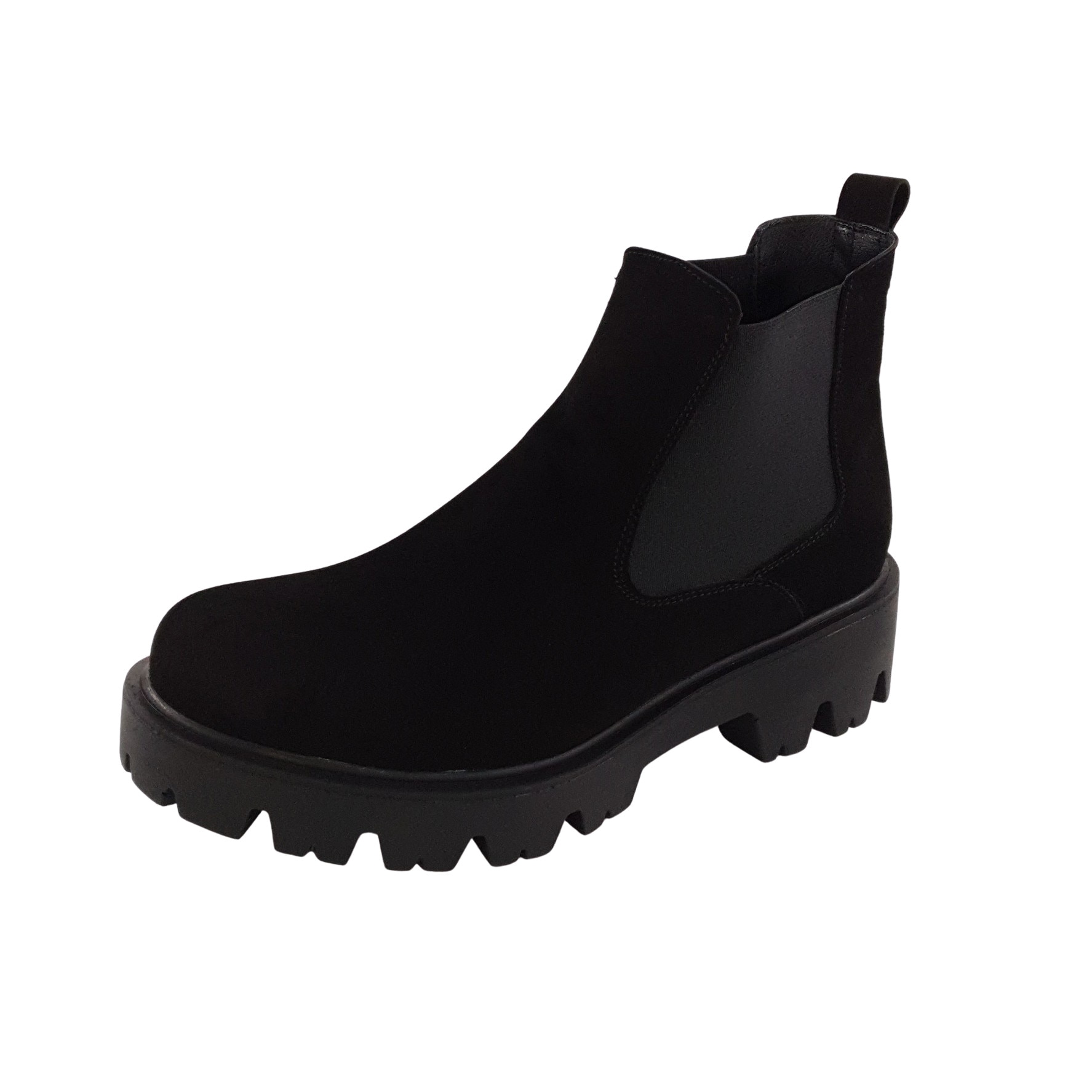 Ghete dama, SandAli, piele naturala, talpa usoara, crampoane mari, Negru