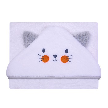 Prosop cu gluga pentru copii 100 x 100 cm Mini Junior 224AB, Alb 100 x 100 cm Prosop cu gluga pentru copii 100 x 100 cm Mini Junior 224AB, Alb 100 x 100 cm