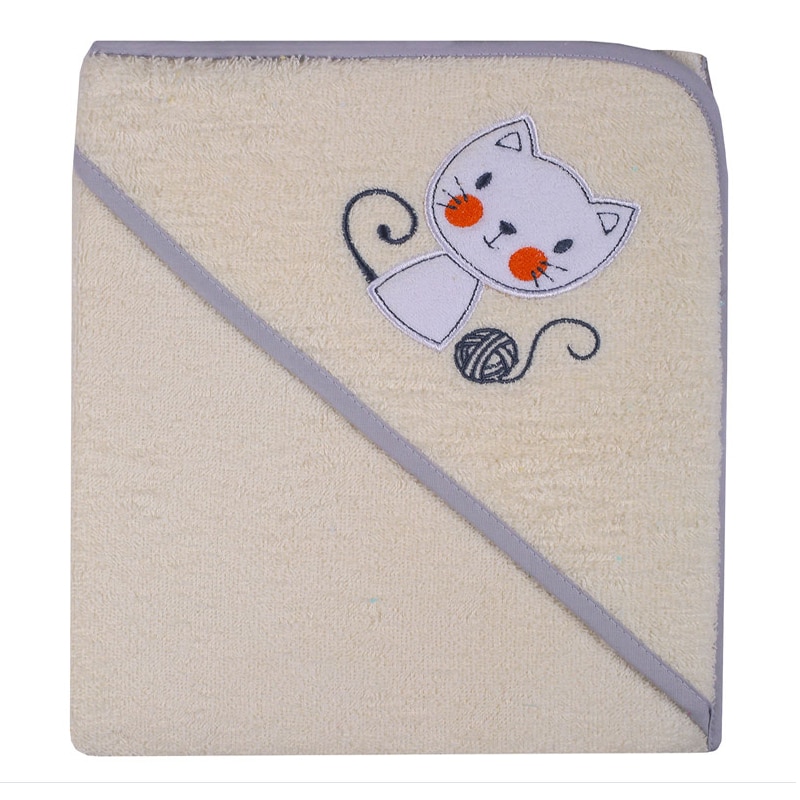 Prosop cu gluga pentru copii 100 x 100 cm Mini Junior 6137CR, Crem 100 x 100 cm