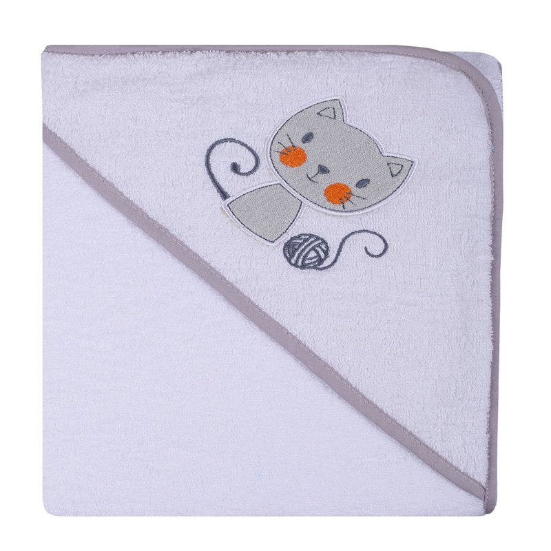 Prosop cu gluga pentru copii 100 x 100 cm Mini Junior 4834A, Alb 100 x 100 cm