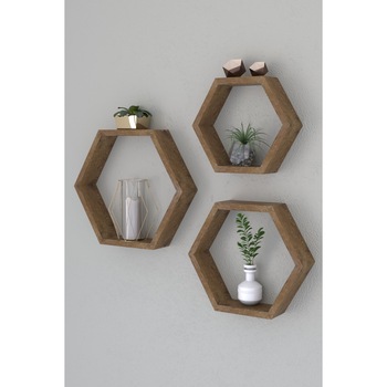 Set 3 Rafturi din lemn Uclu Homs, 40 x 35 x 9 cm, maro Set 3 Rafturi din lemn Uclu Homs, 40 x 35 x 9 cm, maro