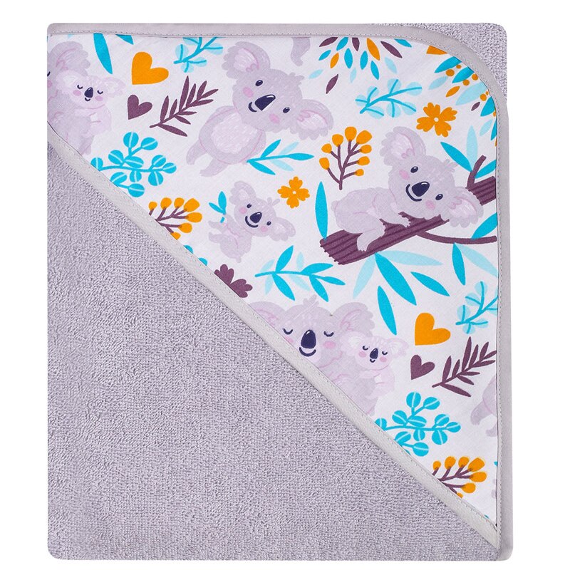 Prosop cu gluga pentru baieti 100 x 100 cm Mini Junior 190GR, Gri 100 x 100 cm