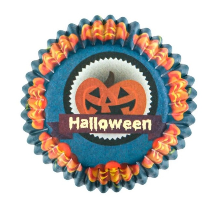 Set 100 piese suport briose, cu mesaj si imagini tematice pentru petrecere Halloween, 10.5 cm, multicolor