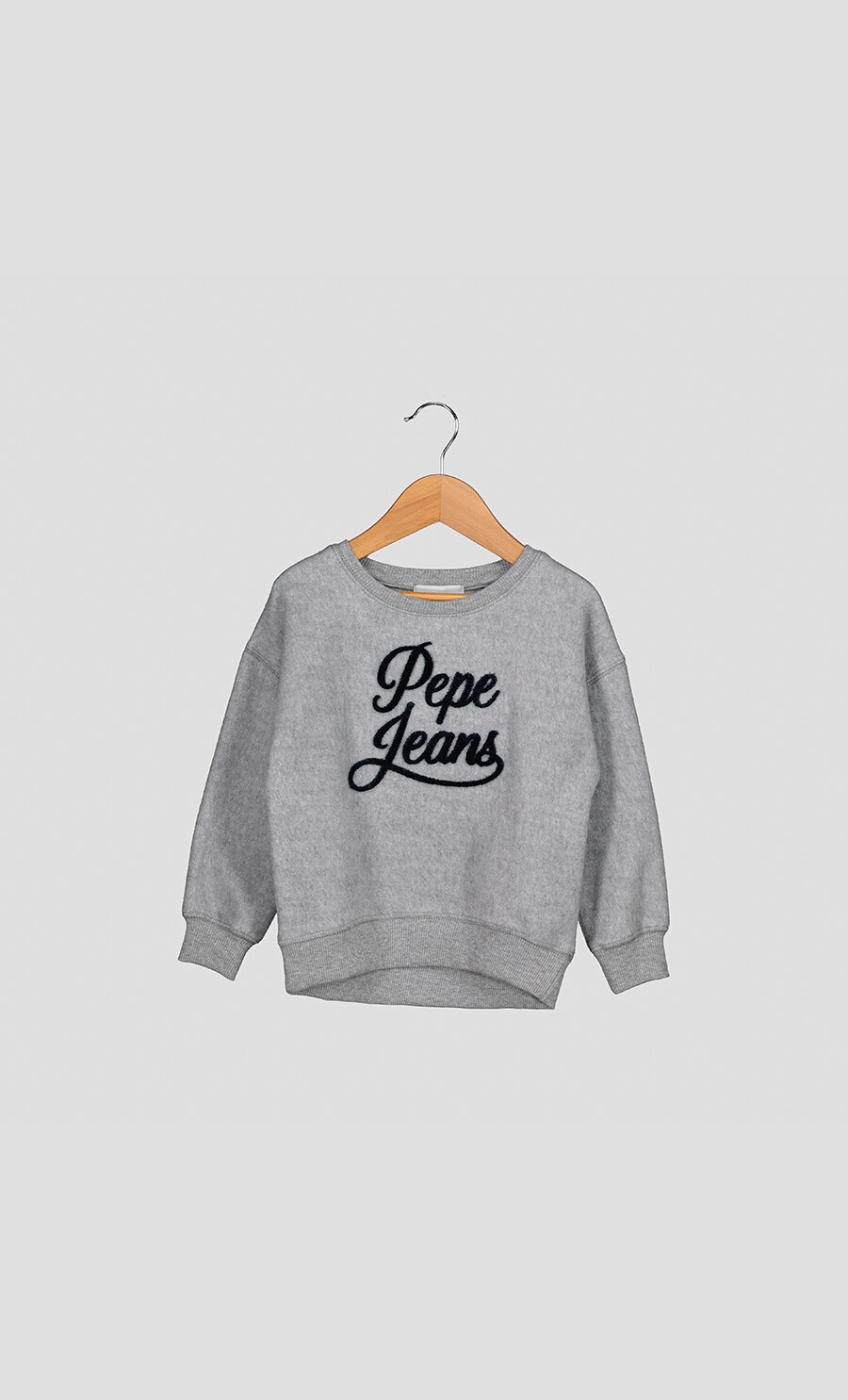 Pepe Jeans London, Bluza sport cu logo, Gri, 116 CM