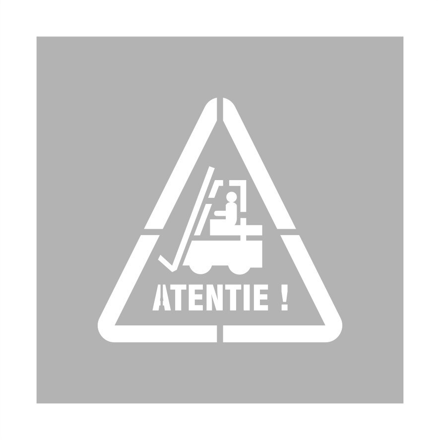 Sablon Atentie Utilaj in Lucru, 40x40 cm, PET-G