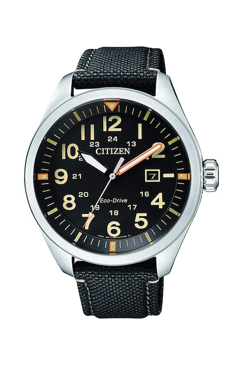Citizen, Часовник със силиконова каишка, Черен / Сребрист