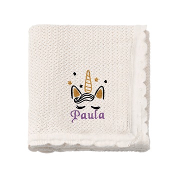 Paturica bebe, LWS, bumbac, tricotata, brodata, model unicorn Paula Paturica bebe, LWS, bumbac, tricotata, brodata, model unicorn Paula