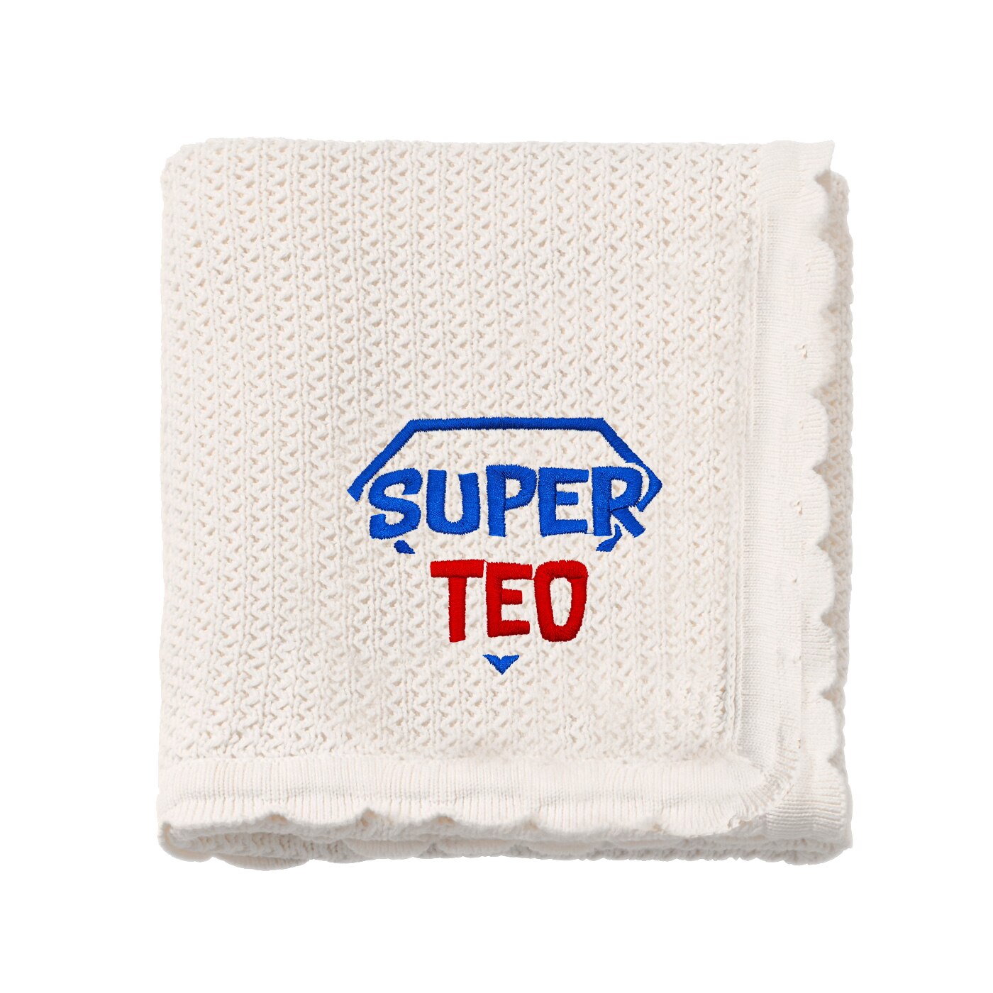 Paturica bebe, LWS, bumbac, tricotata, brodata,model super erou Teo