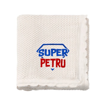 Paturica bebe, LWS, bumbac, tricotata, brodata, model super erou Petru Paturica bebe, LWS, bumbac, tricotata, brodata, model super erou Petru