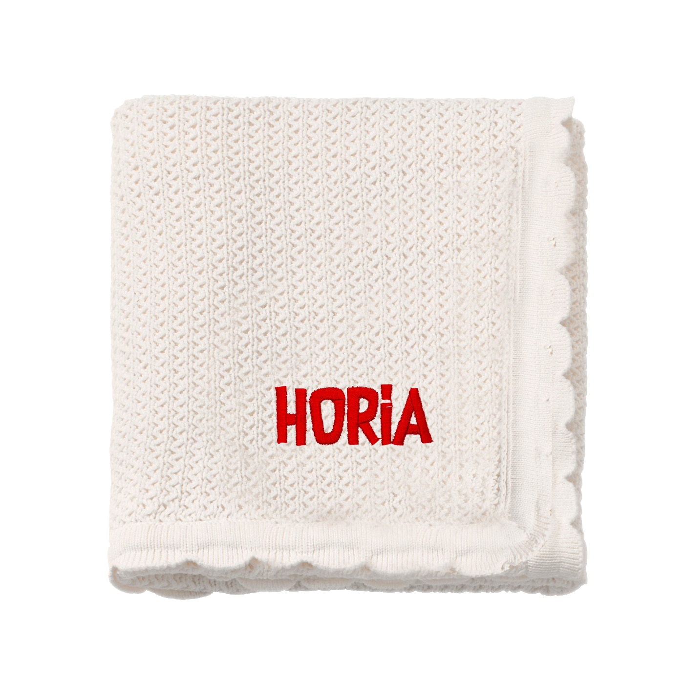 Paturica bebe, LWS, bumbac, tricotata, brodata, model nume Horia