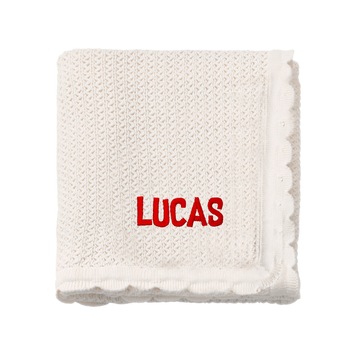 Paturica bebe, LWS, bumbac, tricotata, brodata, model nume Lucas Paturica bebe, LWS, bumbac, tricotata, brodata, model nume Lucas