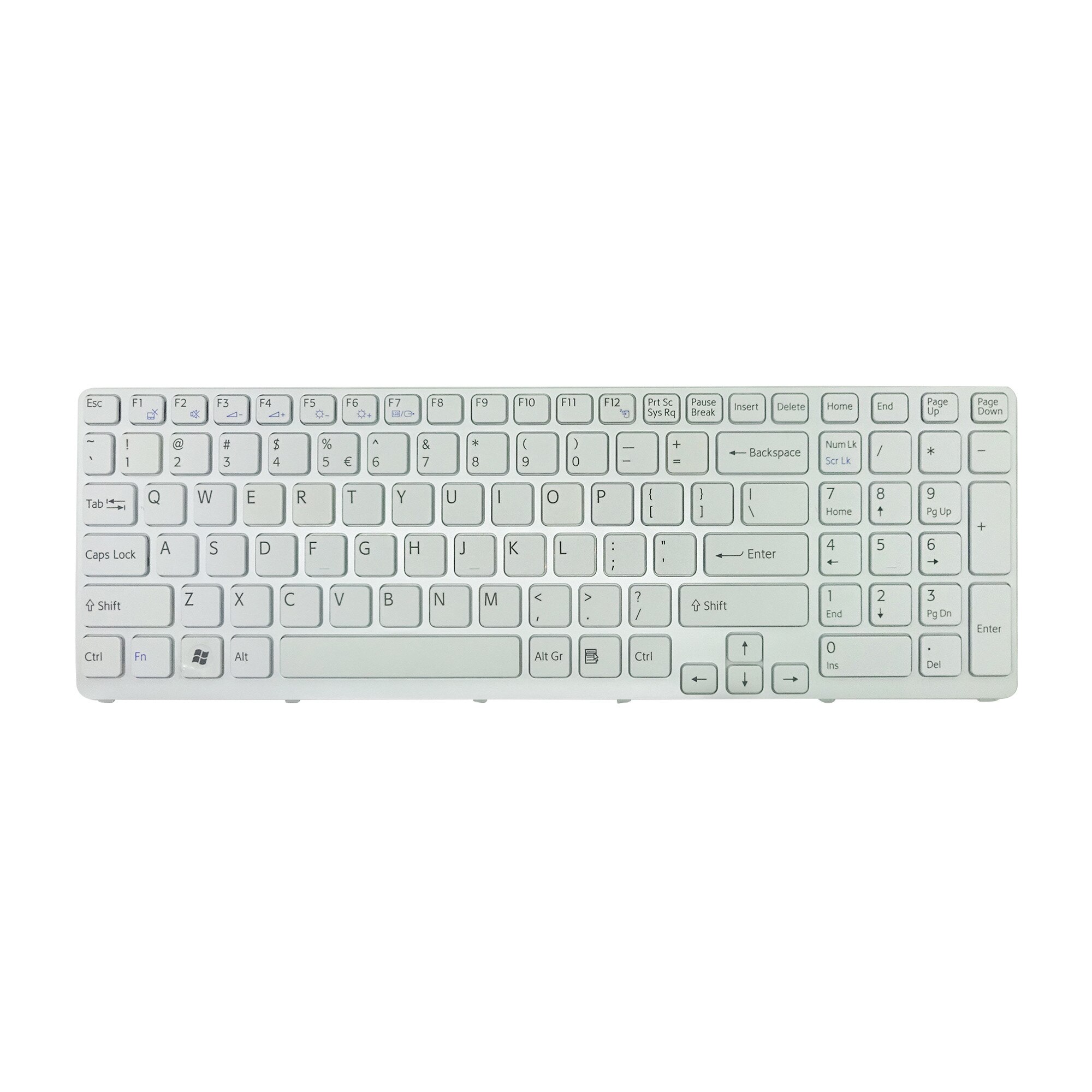 Tastatura compatibila laptop Sony, alba, fara iluminare, layout US, pentru Vaio SVE17